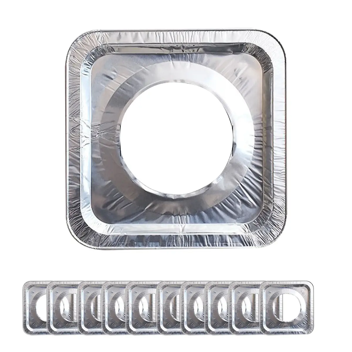 10x Disposable 8" square Heat Resistant Aluminium Gas Stove Burner Lining - image 3 | Free standard UK delivery included | Discount Quality Products