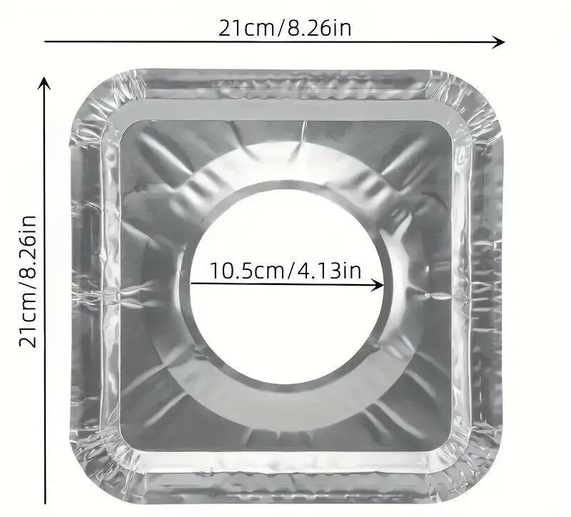 10x Disposable 8" square Heat Resistant Aluminium Gas Stove Burner Lining - image 7 | Free standard UK delivery included | Discount Quality Products