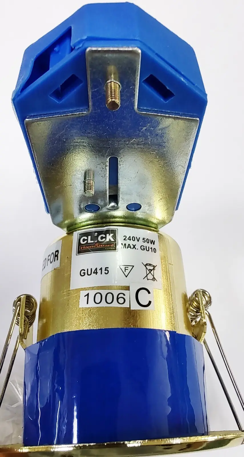 Click Fire Rated Brass Ceiling Spring Clip Downlight GU10 Halogen/LED GU415BR - image 5 | Free standard UK delivery included | Discount Quality Products