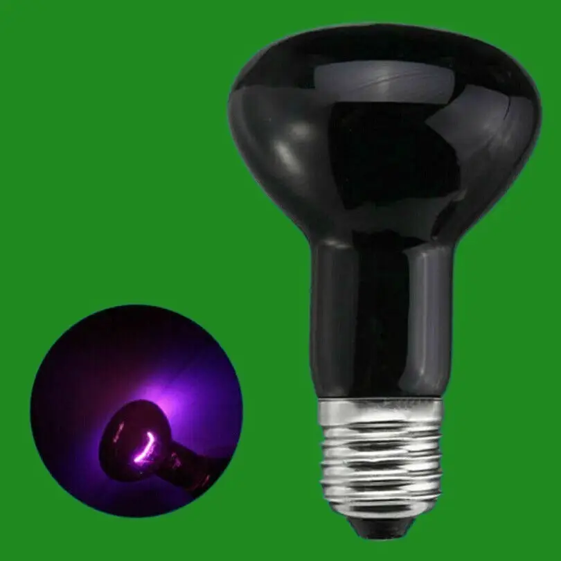 1x 100W R80 Dimmable Black Moonlight Heat Spot Light Bulb, ES E27 Reptile Turtle