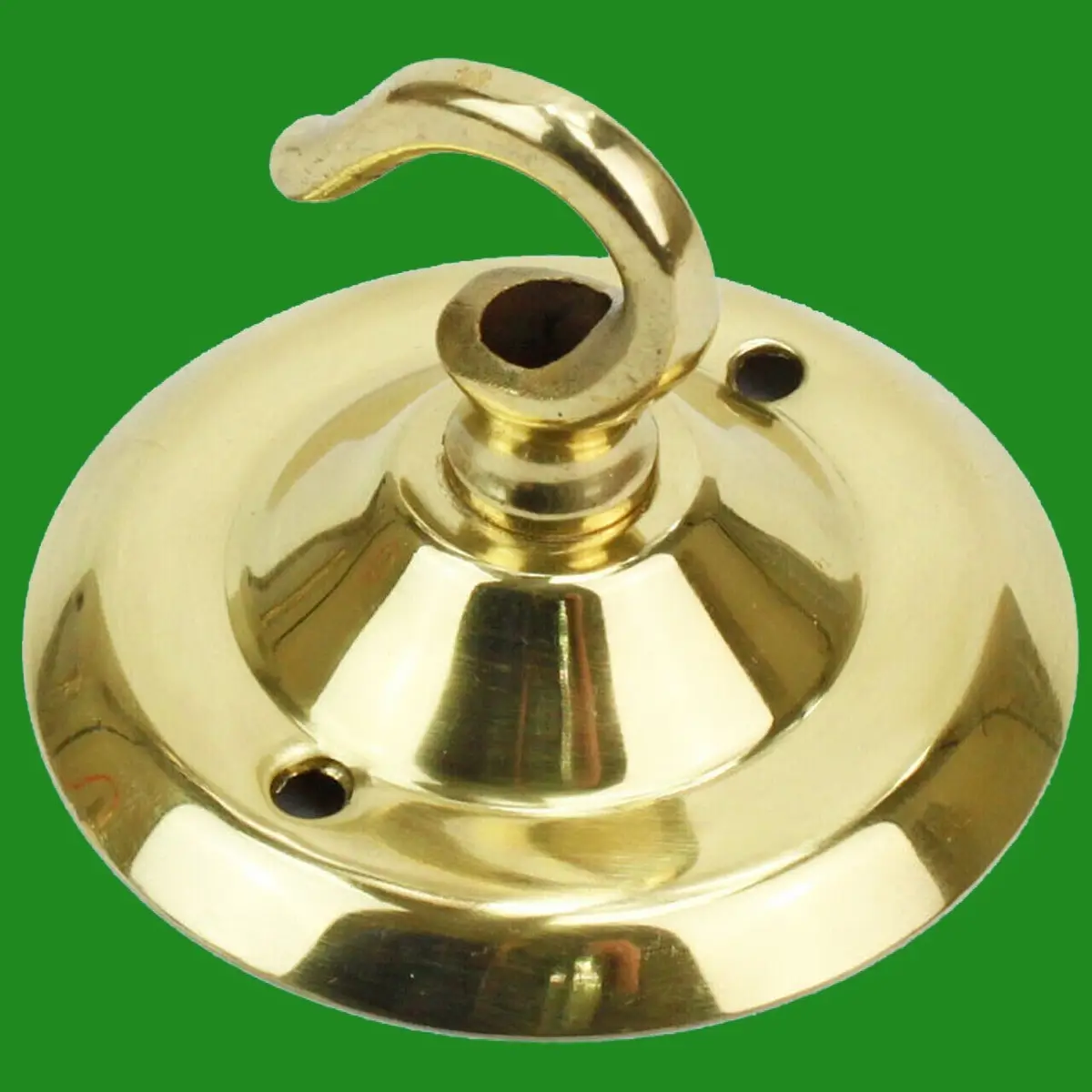 75mm Polished Brass Ceiling Rose Hook Chandelier Light Fitting Base Fixing Plate - image 2 | Free standard UK delivery included | Discount Quality Products