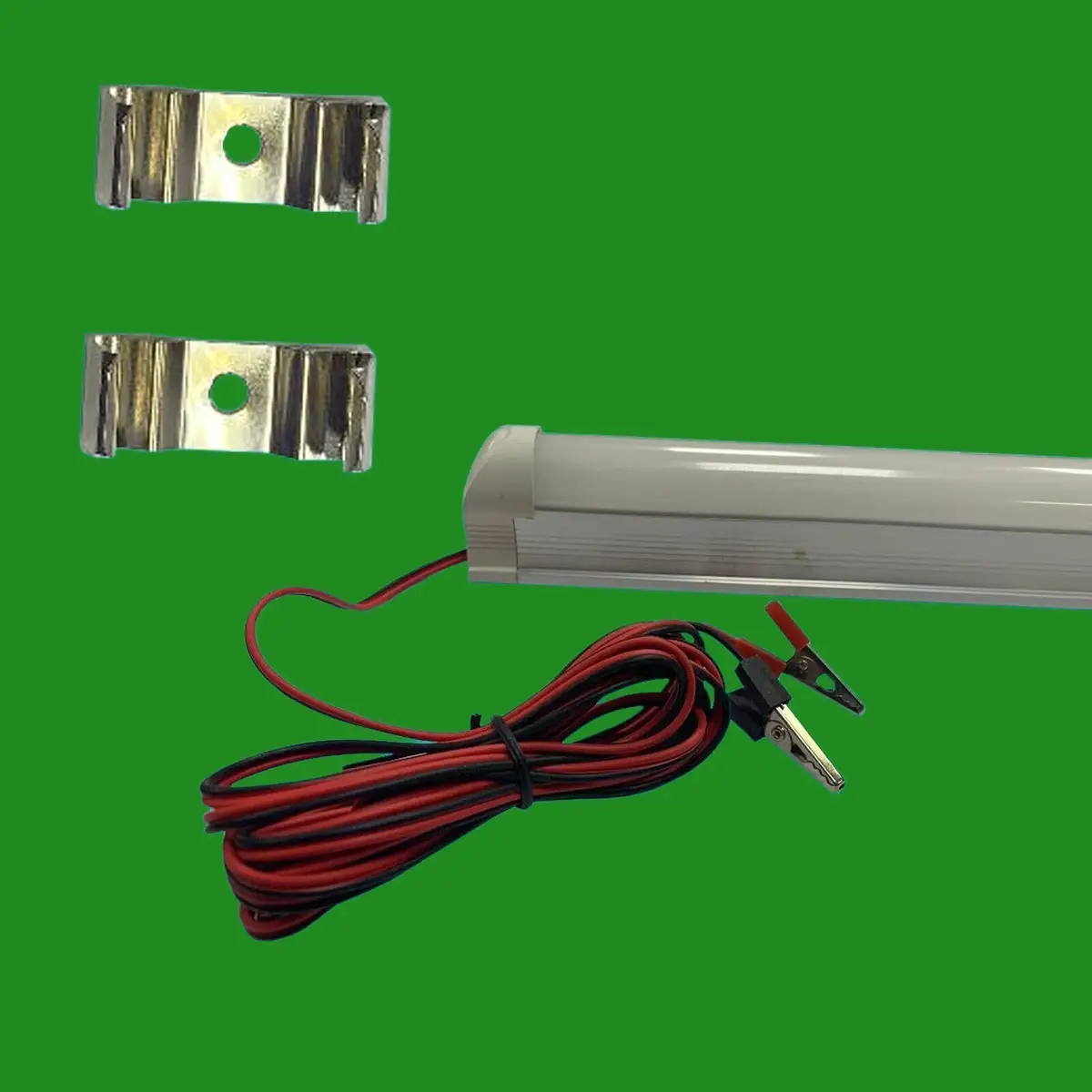 10W LED DC 12V Emergency T8 Tube StripLight Bulb 3m Cables & Crocodile Clips - image 2 | Free standard UK delivery included | Discount Quality Products