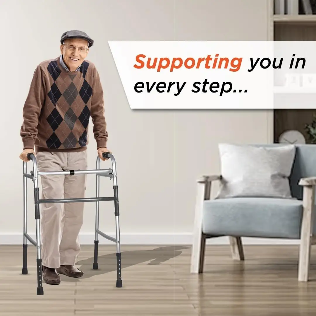 Vissco Foldable Walking Aid (Zimmer) Frame Elderly Disability, Height Adjustable - image 2 | Free standard UK delivery included | Discount Quality Products