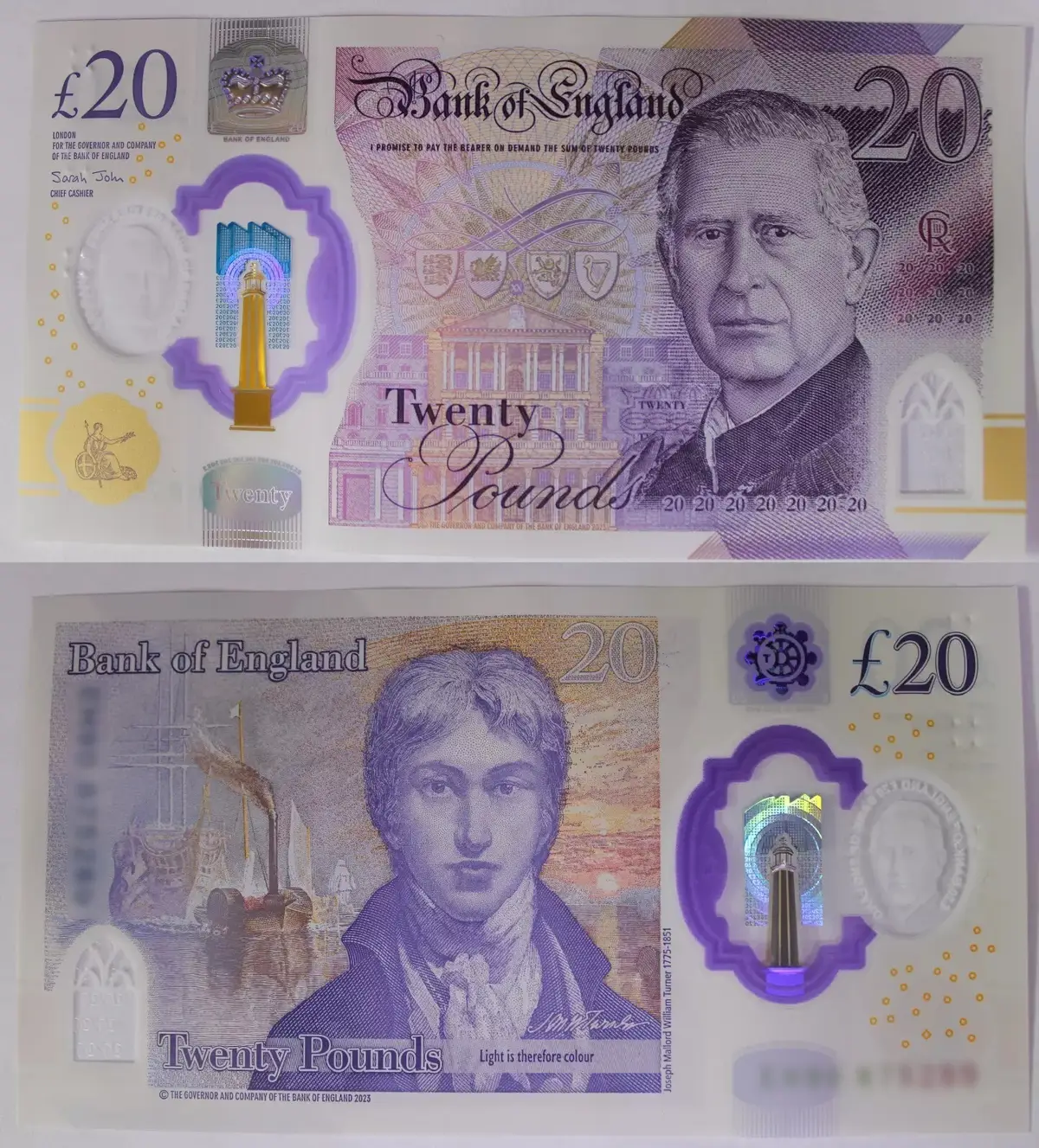 King Charles III UNC Polymer Plastic Bank of England £20 Twenty Pound Note UK