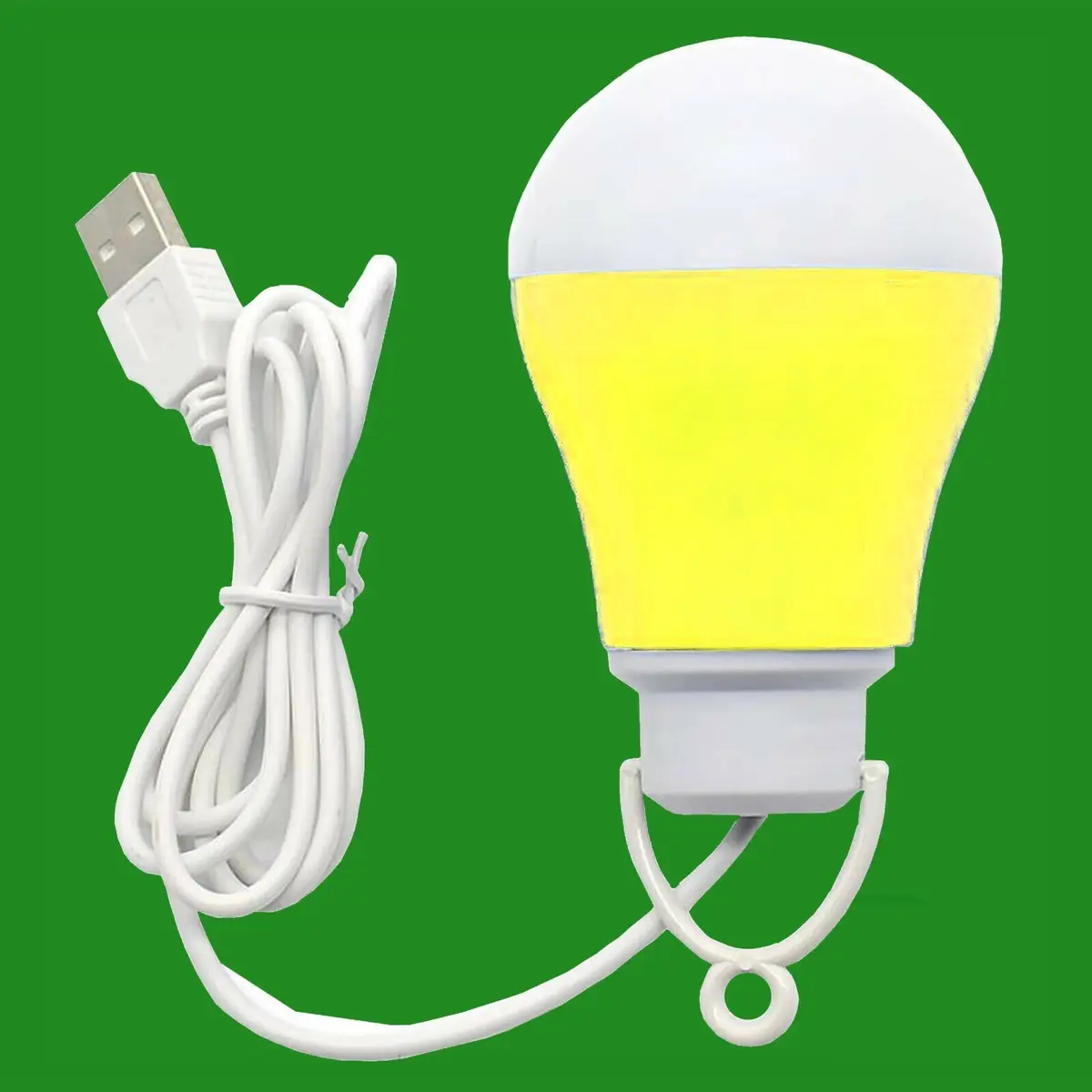 1x 3W LED 5V 3m Cable USB Switch Light Bulb Emergency Lamp Hanger Yellow
