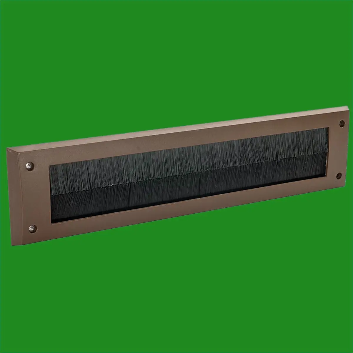4x Brown PVC Door Letter Box Draught Excluder Brush Seal, 338 x 78 mm Letterbox