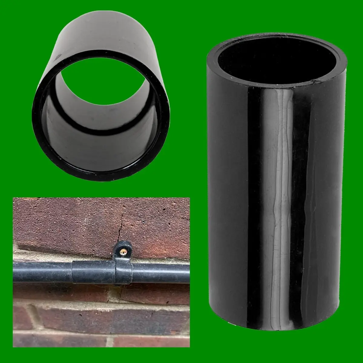 10x Black 20mm Straight PVC Conduit Coupler Connector for Electrical Cable Wire
