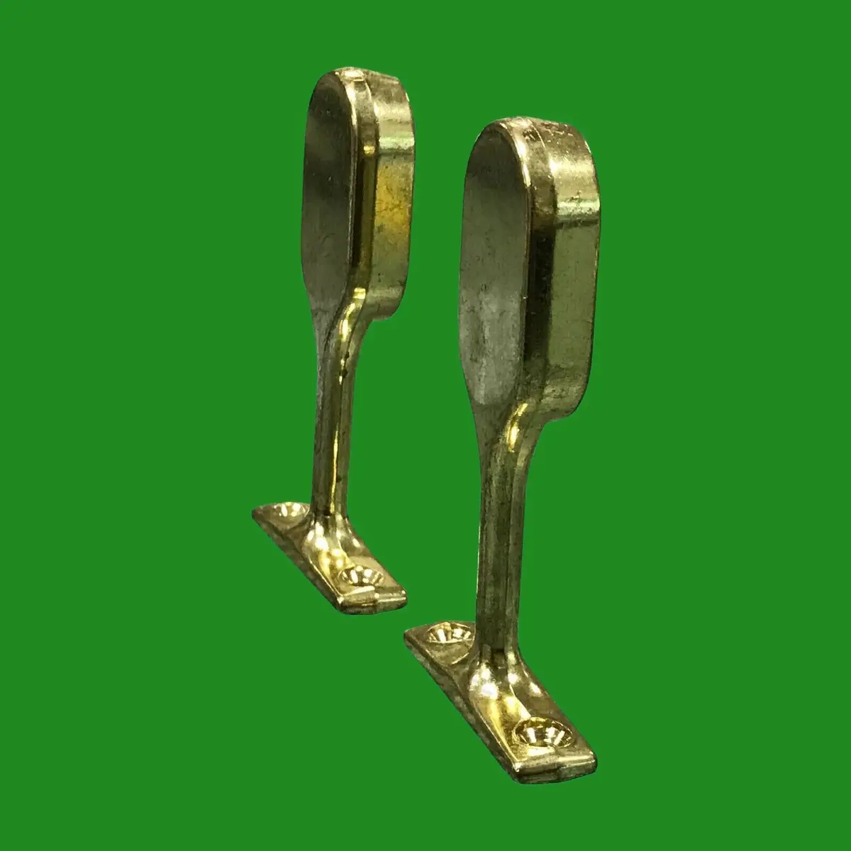 2x Brass Oval Wardrobe Rail Rod Holder Elliptical Free End Under Fix Bar Support - image 4 | Free standard UK delivery included | Discount Quality Products