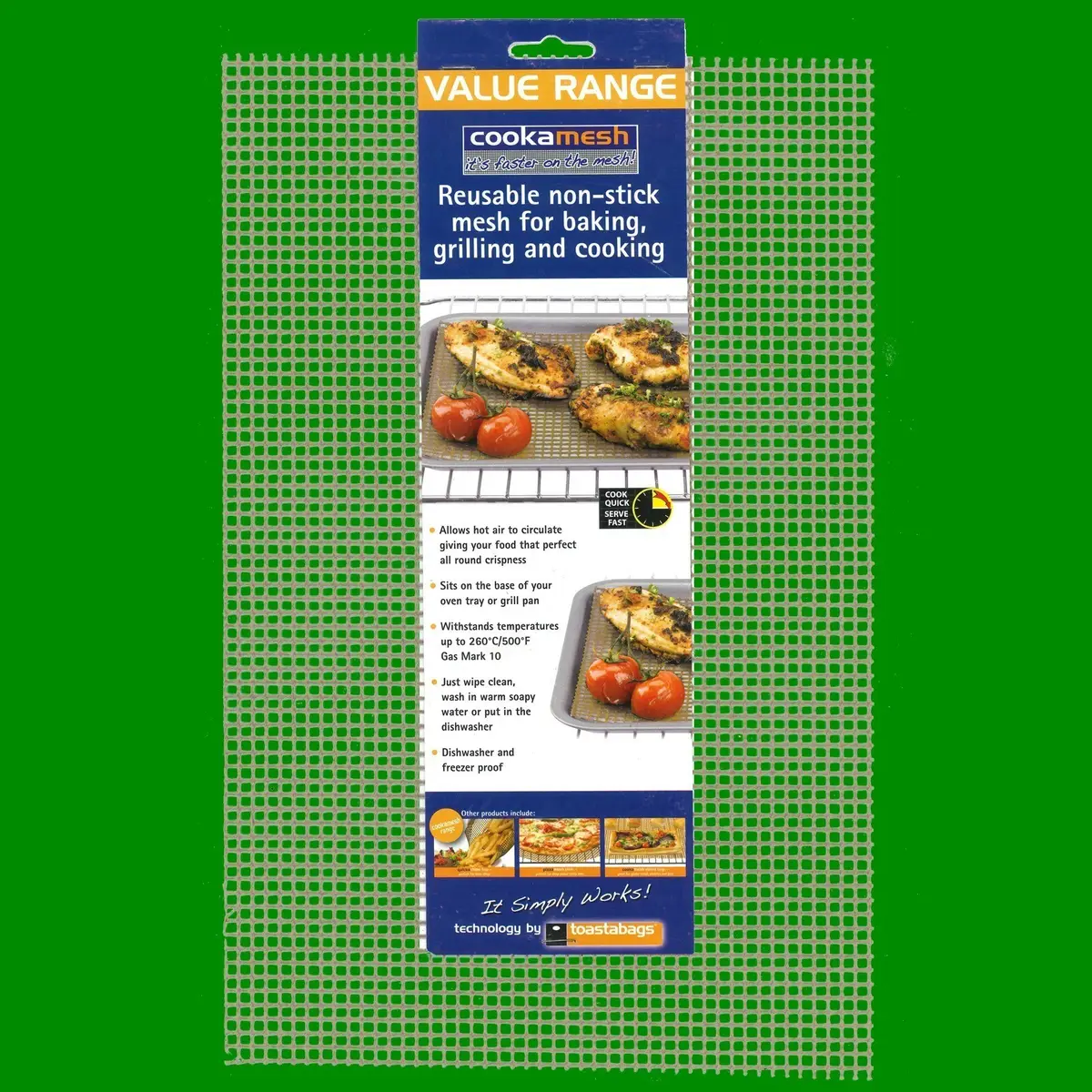 Non-Stick Grill Mesh Oven Liners Cooking Barbecue Baking Sheet 370mm x 240mm