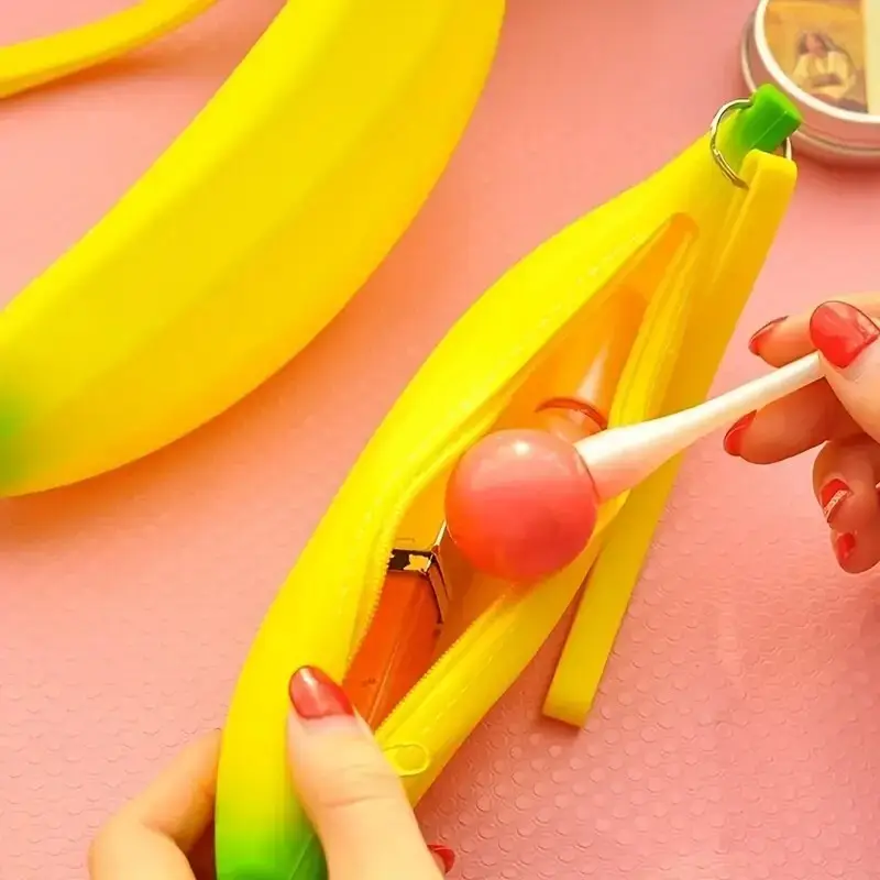 1x Banana Coin Purse, Lightweight Clutch Wallet, Silicone Fruit Zipper Bag - image 4 | Free standard UK delivery included | Discount Quality Products