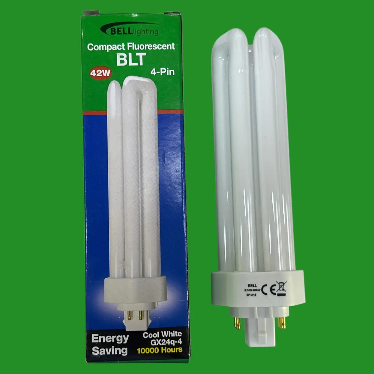 1x 42W BELL Low Energy GX24Q-4 4 pin 4000K Lamp Cool White 840 Light Bulb PLL