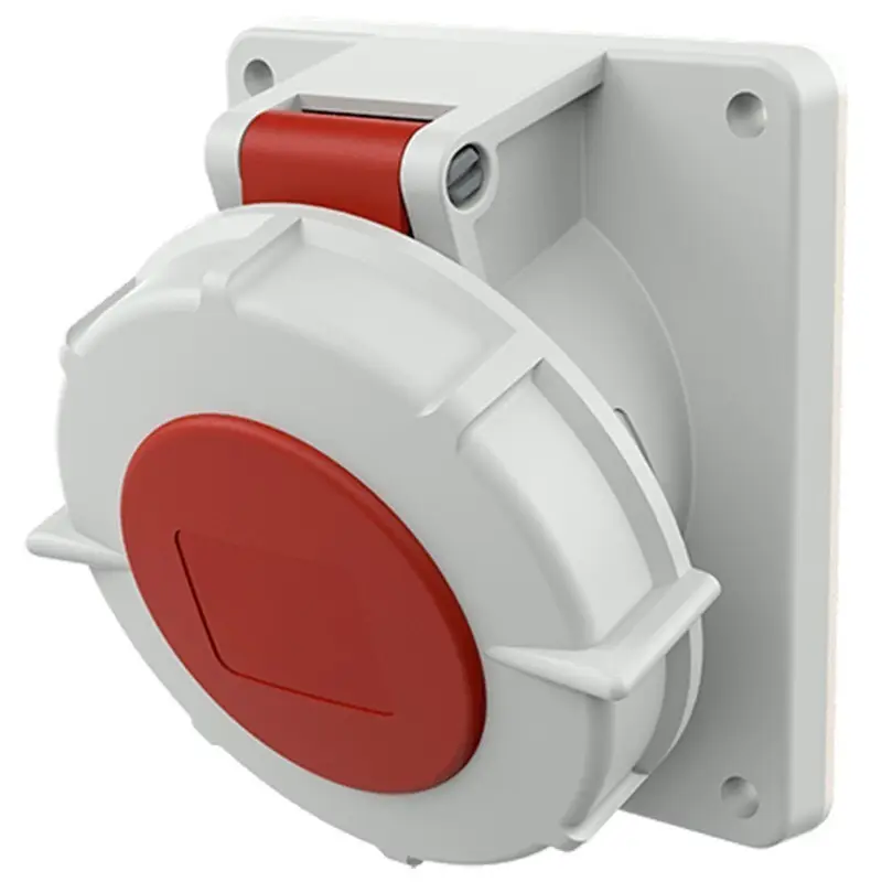16A 415V IP67 Mennekes 1485 5P 3P+N+E Red Industrial Power Panel Mount Socket