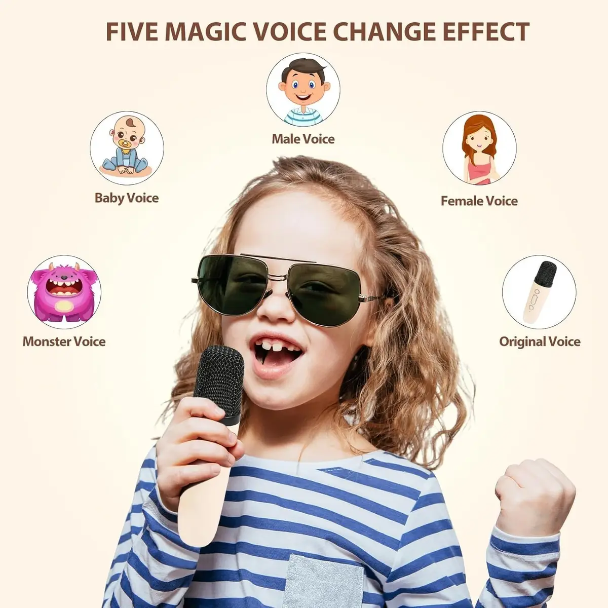 Karaoke Machine Portable Bluetooth Speaker With Voice Changing Effect Microphone - image 2 | Free standard UK delivery included | Discount Quality Products