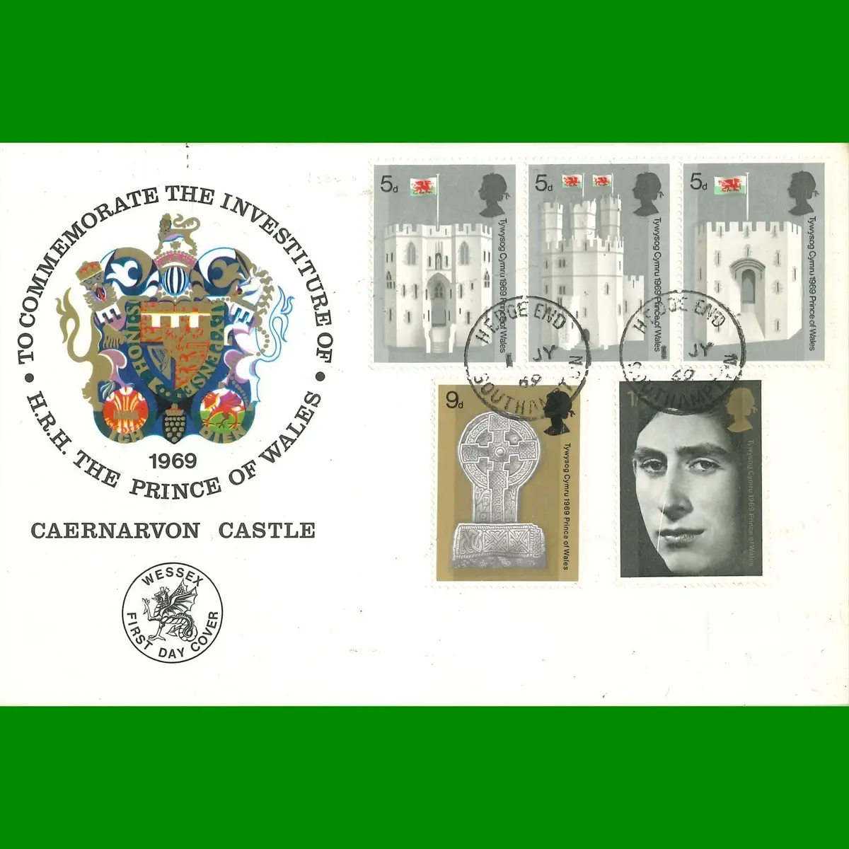 FDC Investiture of Prince Charles Commemorative First Day Cover Stamps, 1.7.1969