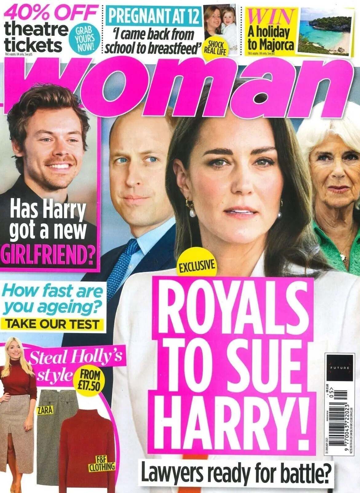 Woman Magazine, Royal Family Sues, Nicole Scherzinger, Harry Styles, 30.1.23 - Free standard UK delivery included | Discount Quality Products