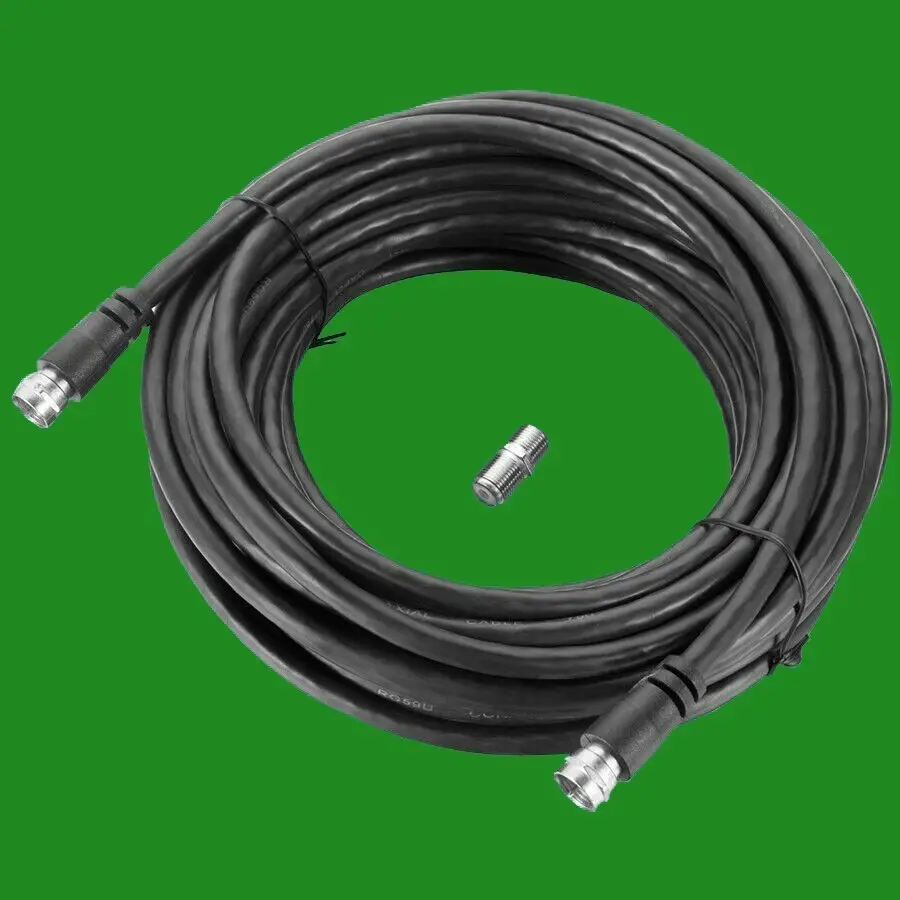 1x 10m Satellite Cable Male To Male & F Type Extension Coupler - image 2 | Free standard UK delivery included | Discount Quality Products