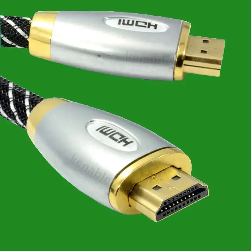 2x 1 Metre HDMI to HDMI Braided 4k 2k High Speed HDMI TV Cable Metal Ends Lead