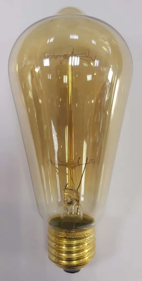 2x 40W Gold Antique Vintage Style Squirrel Cage ST64 Dimmable Light Bulbs ES E27