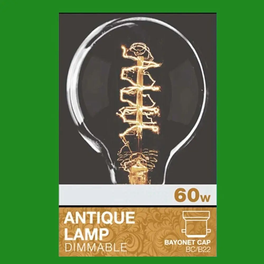 4x 60W Antique Spiral Filament Dimmable Clear G80 Light Bulbs BC B22 Retro Lamps - image 3 | Free standard UK delivery included | Discount Quality Products