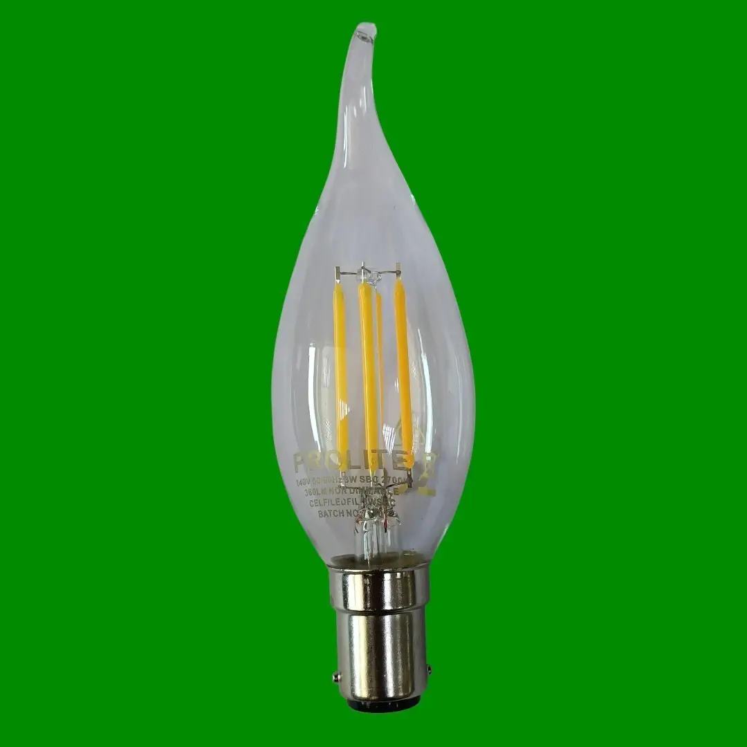3W PROLITE Clear Funky Flicker Candle Flame Tip LED Light Bulb SBC B15 Lamp 240V - image 3 | Free standard UK delivery included | Discount Quality Products