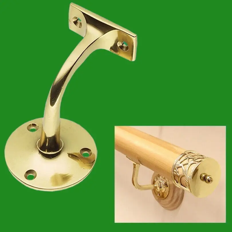 4x Solid Brass Railing Holder Handrail Bracket Bannister Balcony Stairs Rail