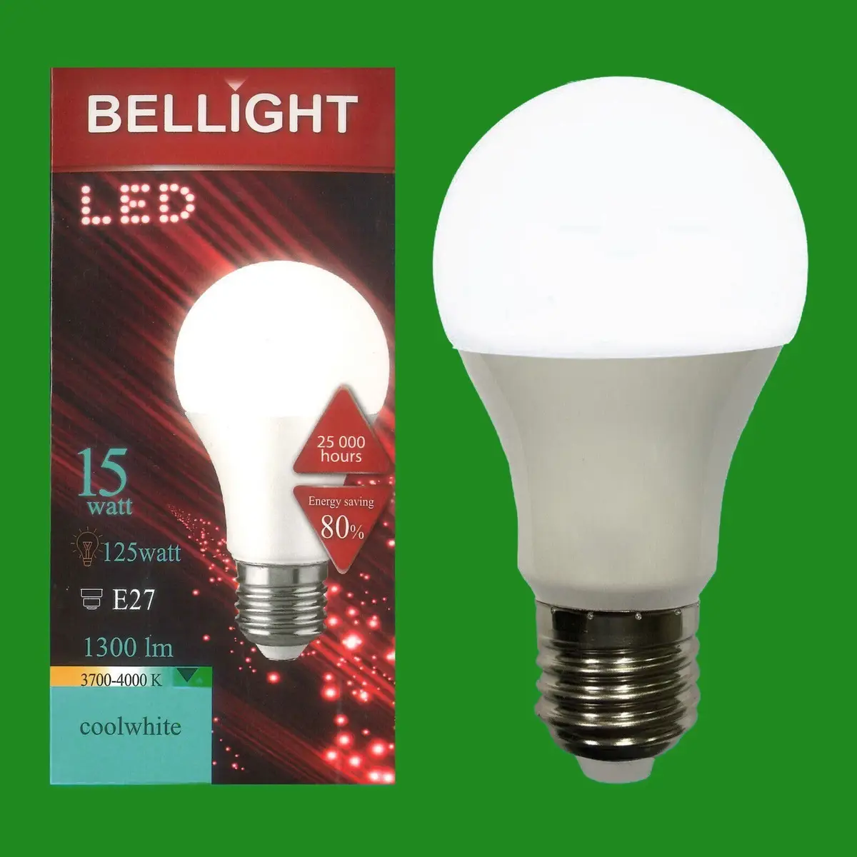 10x 15W (=125W) LED GLS A65 ES Edison E27 4000K Cool White Lamp Light Bulb 1300L