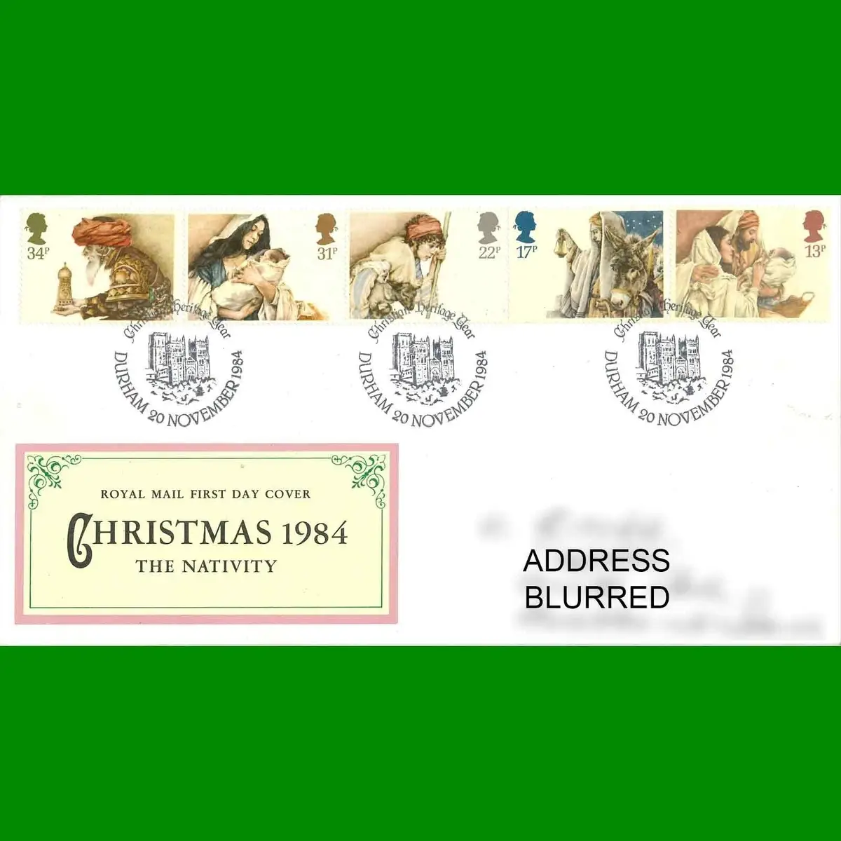 FDC Christmas 1984 Commemorative Royal Mail First Day Cover Stamps, 20.11.1984