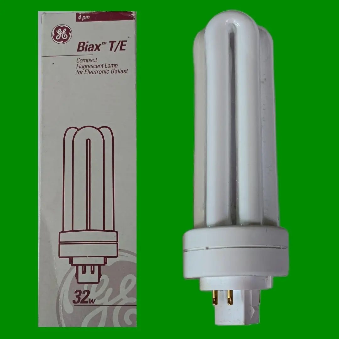 1x 32W GE Low Energy GX24Q-3 4 pin 2700K CFL Lamp Warm White 827 Light Bulb