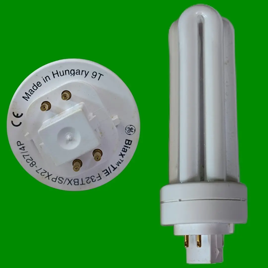1x 32W GE Low Energy GX24Q-3 4 pin 2700K CFL Lamp Warm White 827 Light Bulb - image 3 | Free standard UK delivery included | Discount Quality Products