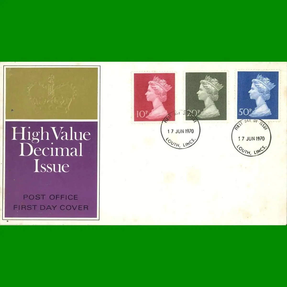FDC High Value Definitive Decimal Stamps Post Office First Day Cover, 17.6.1970