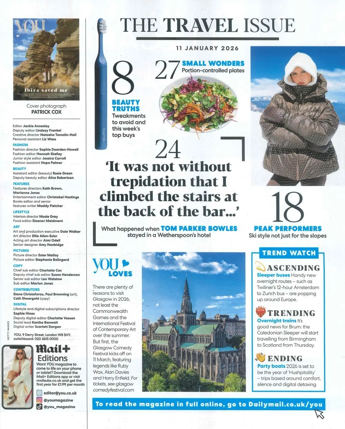 You Magazine: Patrick Cox in Ibiza, Pearl Lowe, Tom Parker Bowles, 11.1.26 - image 3 | Free standard UK delivery included | Discount Quality Products