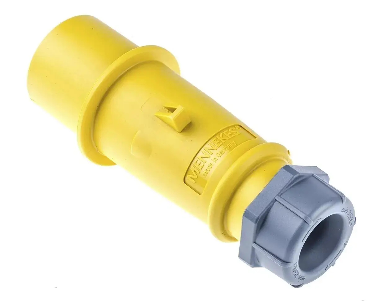 16A 110V MENNEKES AM-TOP IP44 Yellow Cable Mount 3P 2P+E Industrial Power Plug - image 2 | Free standard UK delivery included | Discount Quality Products