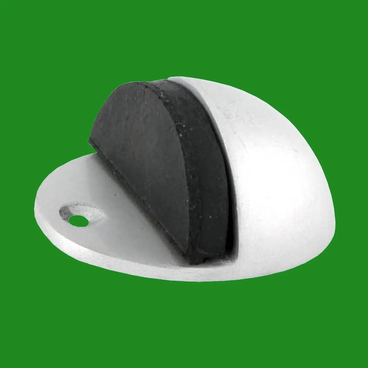 1x Aluminium Oval Screw In Anti-Turn Floor Door Stop, Rubber Protected Stopper - image 2 | Free standard UK delivery included | Discount Quality Products