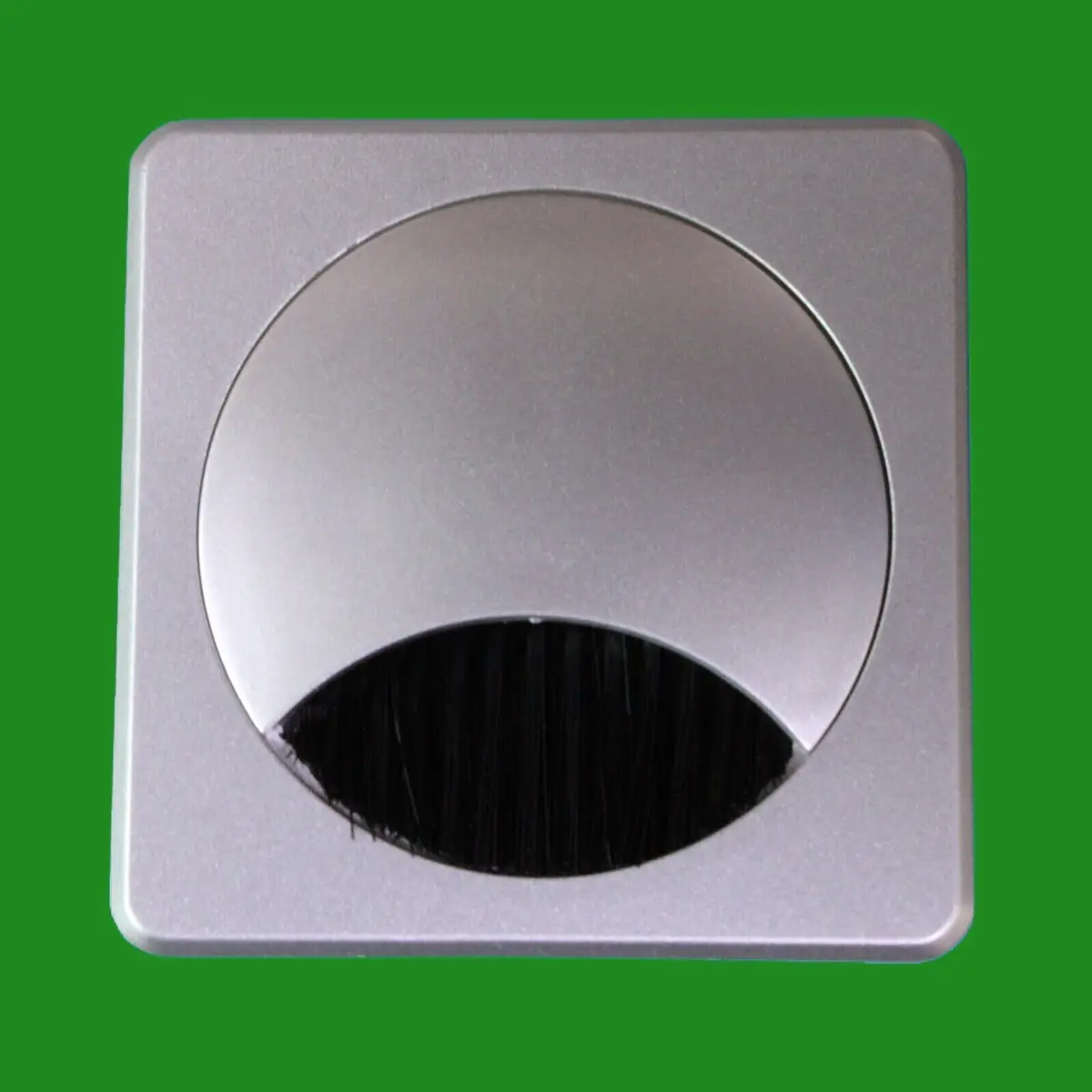 6x Silver Square 60mm Computer Desk Brush Grommet, Outlet Wire Hole Cover Cable