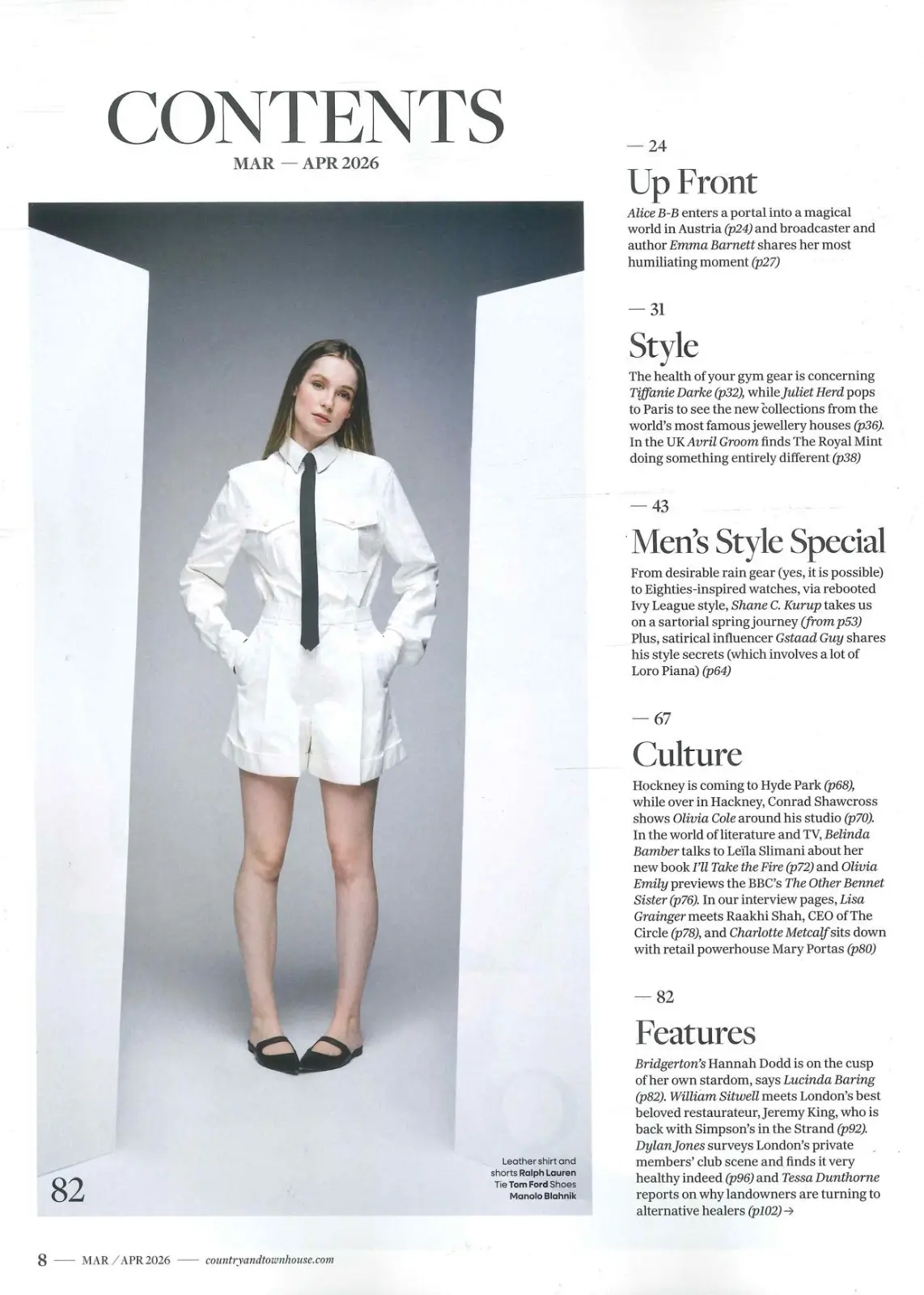 Country & Town House Magazine: Bridgerton's Hannah Dodd, Style, March/April 2026 - image 3 | Free standard UK delivery included | Discount Quality Products