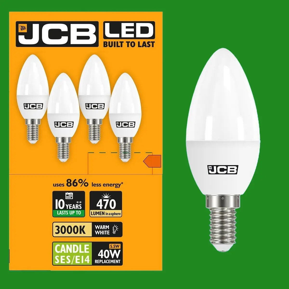 4x 5.5W (=40W) LED Candle 3000K Warm White SES Opal E14 Small Screw Light Bulb