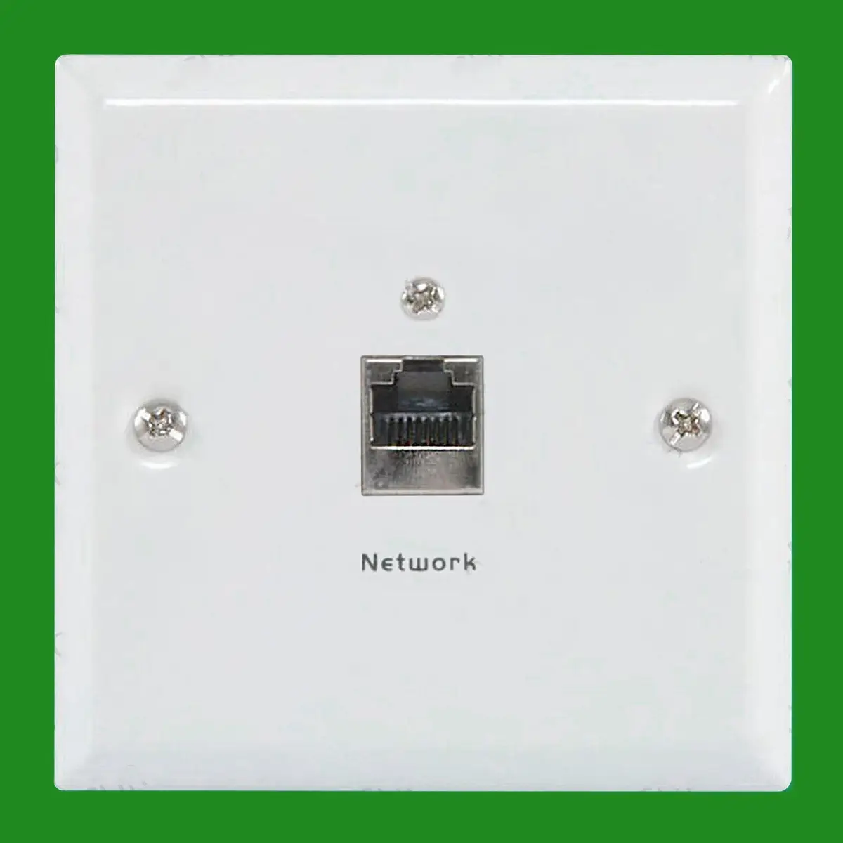 2x CAT5e RJ45 Steel Wallplate White, Internet, Ethernet, One Gang, Back Box