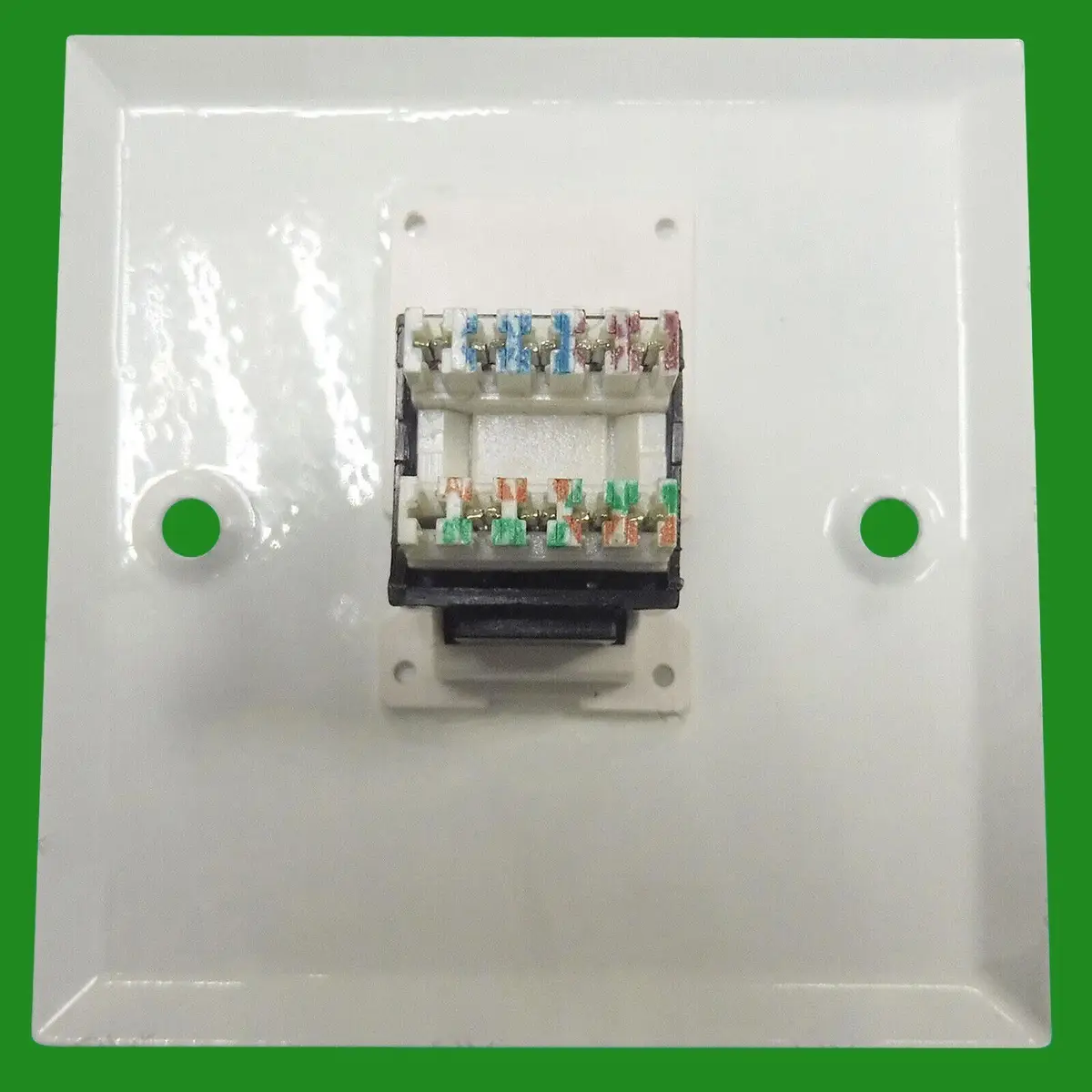 2x CAT5e RJ45 Steel Wallplate White, Internet, Ethernet, One Gang, Back Box - image 2 | Free standard UK delivery included | Discount Quality Products