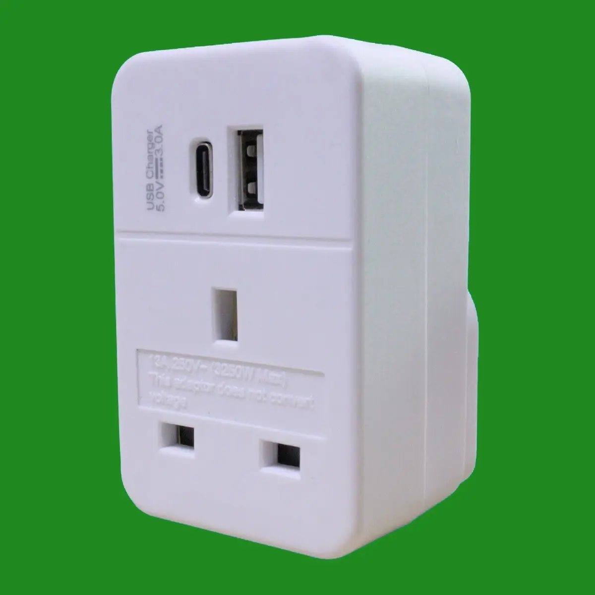 2 Port USB Mains Plug Through Adaptor (1x Type-A, 1x Type-C) Fast Charge 20W Max - image 2 | Free standard UK delivery included | Discount Quality Products