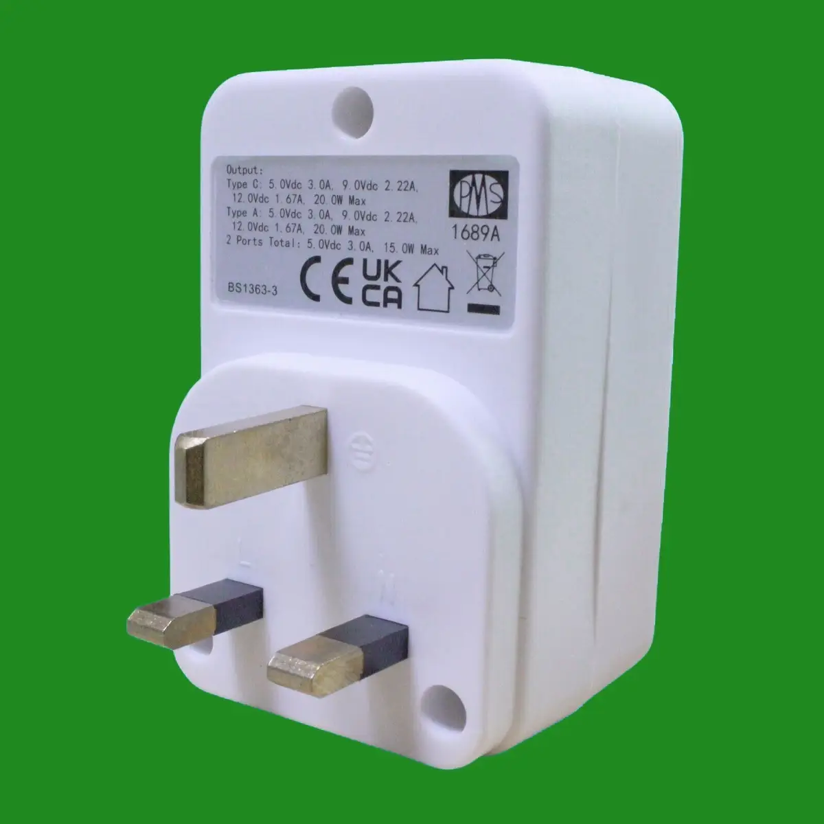 2 Port USB Mains Plug Through Adaptor (1x Type-A, 1x Type-C) Fast Charge 20W Max - image 3 | Free standard UK delivery included | Discount Quality Products