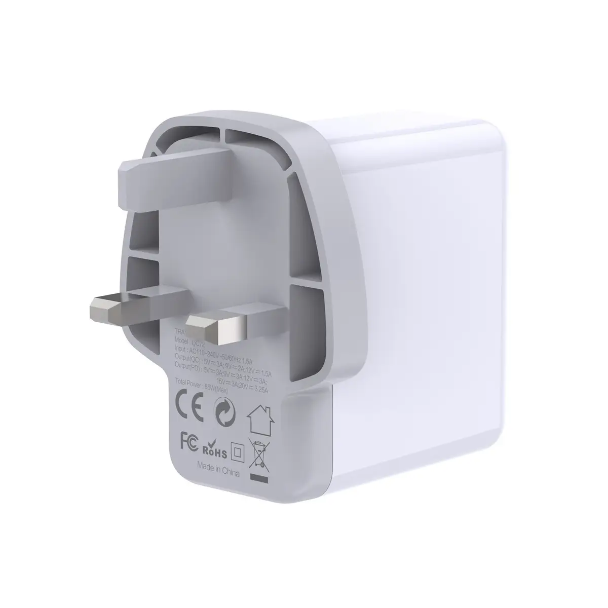 USB Type-C & USB Type-A Fast 65W UK Mains Charger, Qualcomm Quick Charge 3.0 - image 5 | Free standard UK delivery included | Discount Quality Products