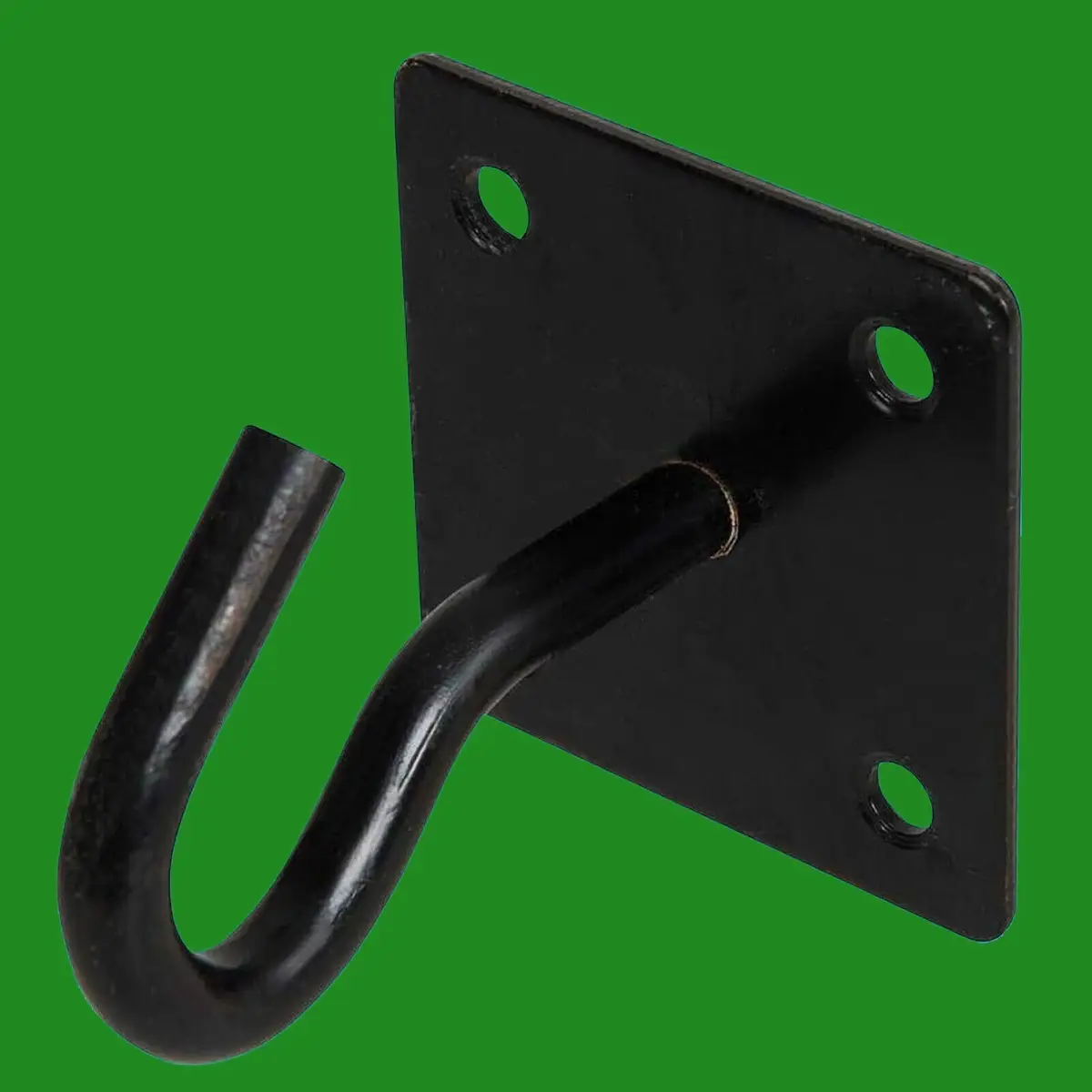 2x Multipurpose Metal Chain Plate Black Hook 50mm x 50mm, Corrosion Resistant