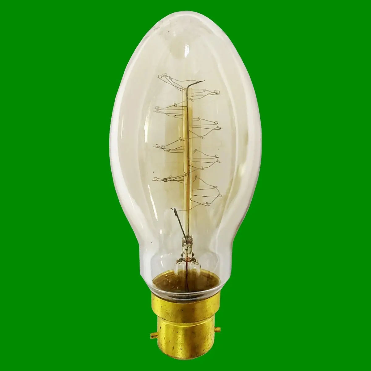 2x 60W Antique Vintage Spiral Filament Dimmable Clear Eliptic Light Bulb BC B22 - image 2 | Free standard UK delivery included | Discount Quality Products