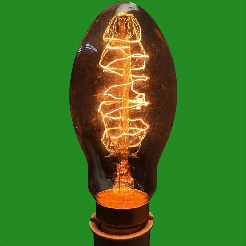 2x 60W Antique Vintage Spiral Filament Dimmable Clear Eliptic Light Bulb BC B22 - image 3 | Free standard UK delivery included | Discount Quality Products