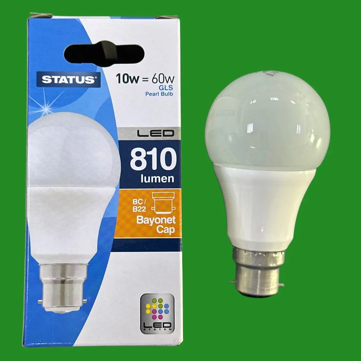 6x 10W (=60W) LED GLS Pearl Light Bulbs Bayonet BC B22, 2700K Warm White Lamp
