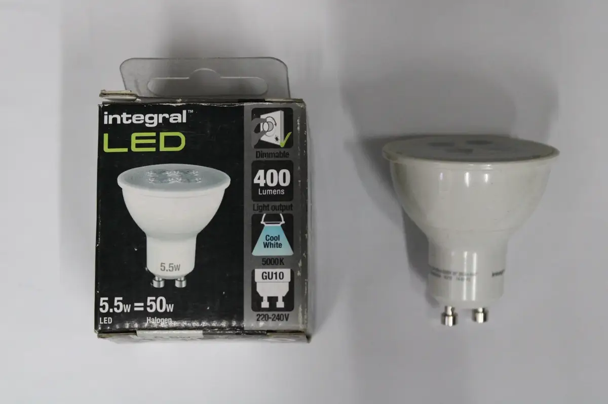1x 5.5W (=50W) LED Dimmable 5000K Low Energy GU10 Spot Light Bulb Lamp