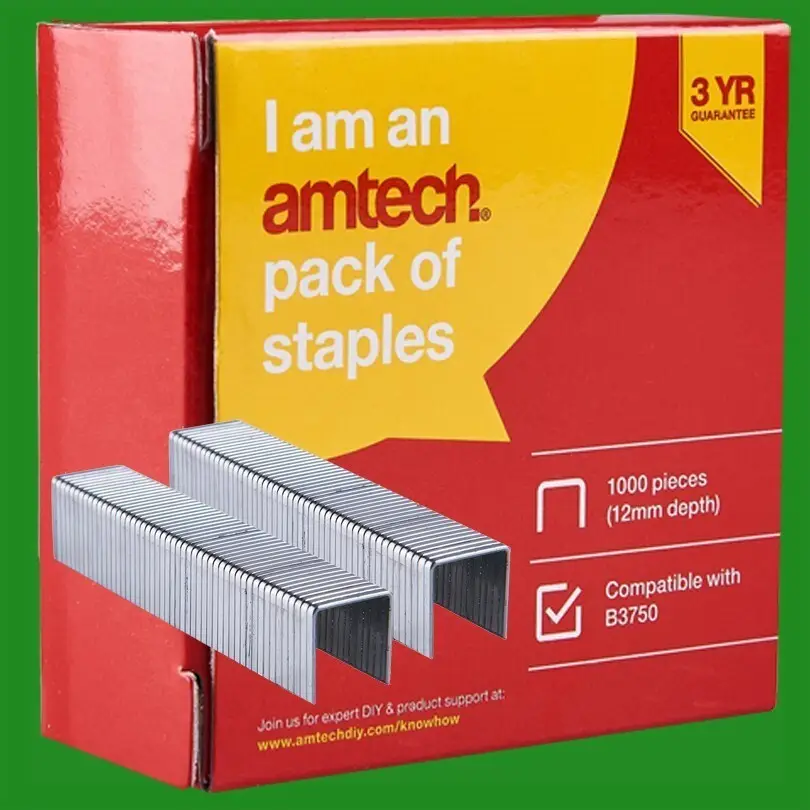 1000x B3752 Staples 11.35 x 12mm Heavy Duty Flat Wire Galvanized Steel Staples - image 2 | Free standard UK delivery included | Discount Quality Products