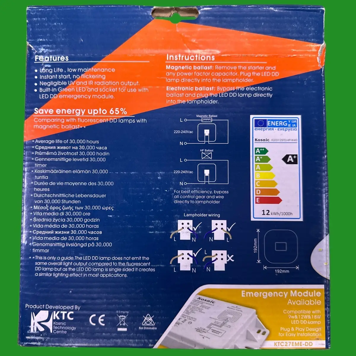 12W (=28W) Kosnic LED GR10q 4 pin 2700K 2D Light Bulb DD For Emergency Module - image 2 | Free standard UK delivery included | Discount Quality Products