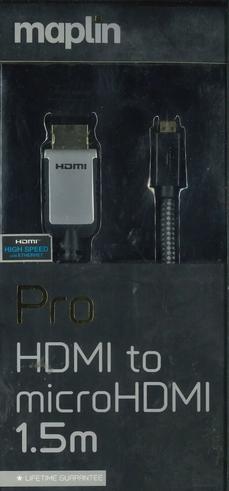 Maplin Pro HDMI 2.0 to microHDMI, 1.5M, 4K2K, 24k Gold Plated Connectors