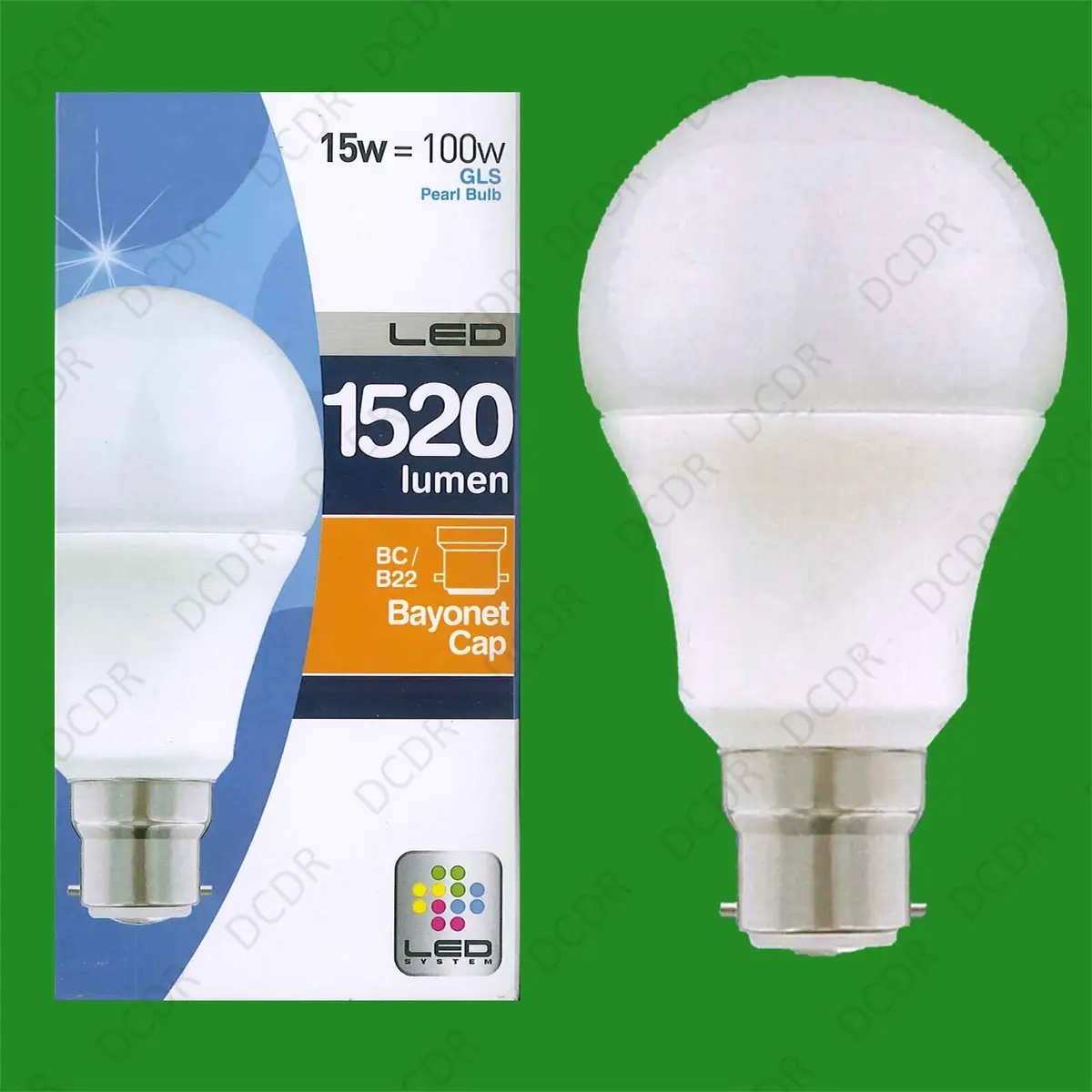 4x 15W (=100W) LED Pearl GLS Light Bulb Standard Shape BC Bayonet Cap B22 Lamp